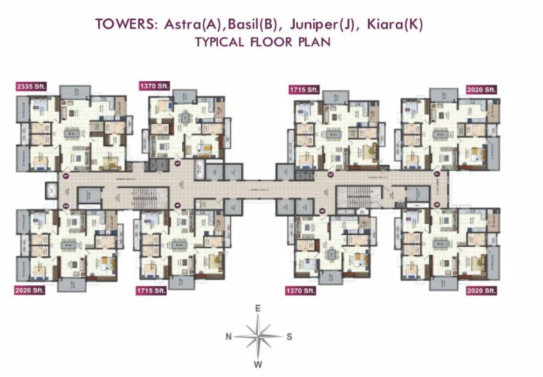 Floor plan for Towers Astra, Basil, Juniper, Kiara