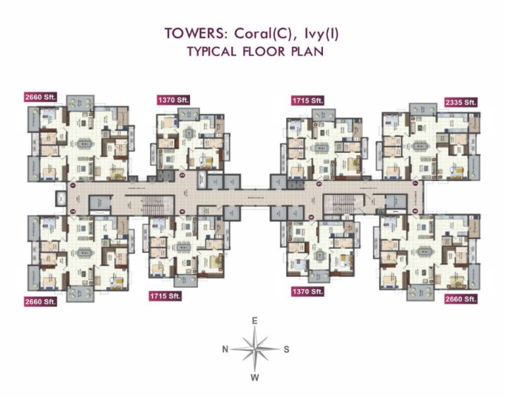 Floor plan for Towers Coral, Ivy
